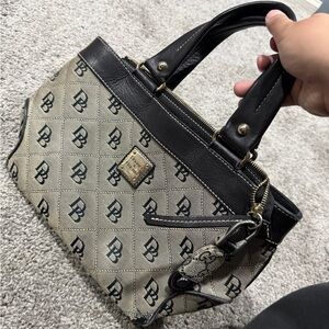 Dooney & Bourke Canvas Double Top Handle Logo Satchel Bag